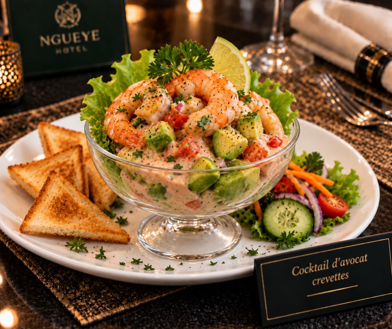 Cocktail d'avocat crevettes